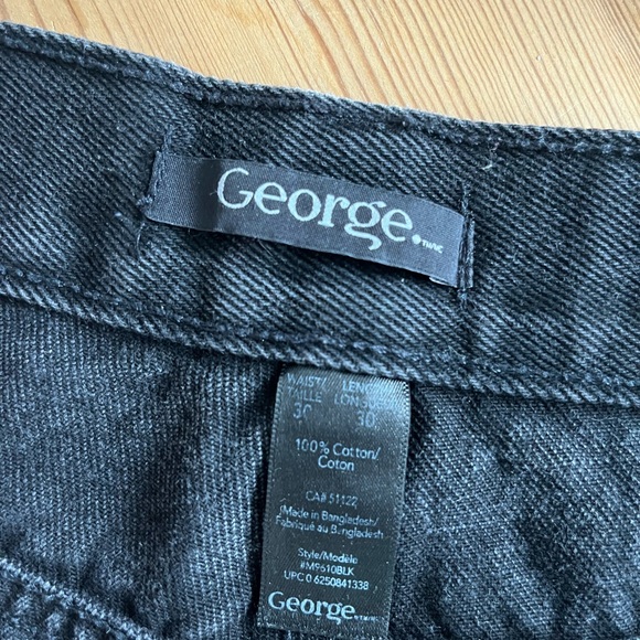 Black Jean Cuffed Shorts - Picture 3 of 4